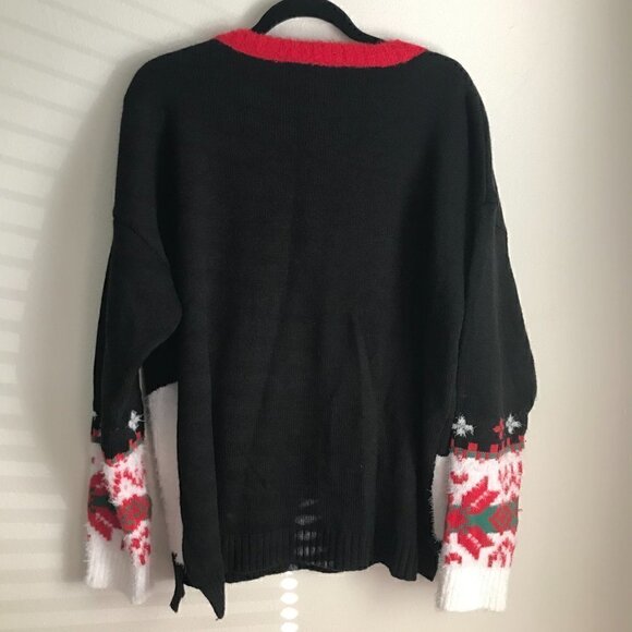 Holiday Time North Pole Black Christmas Sweater Size 2X - Picture 4 of 6